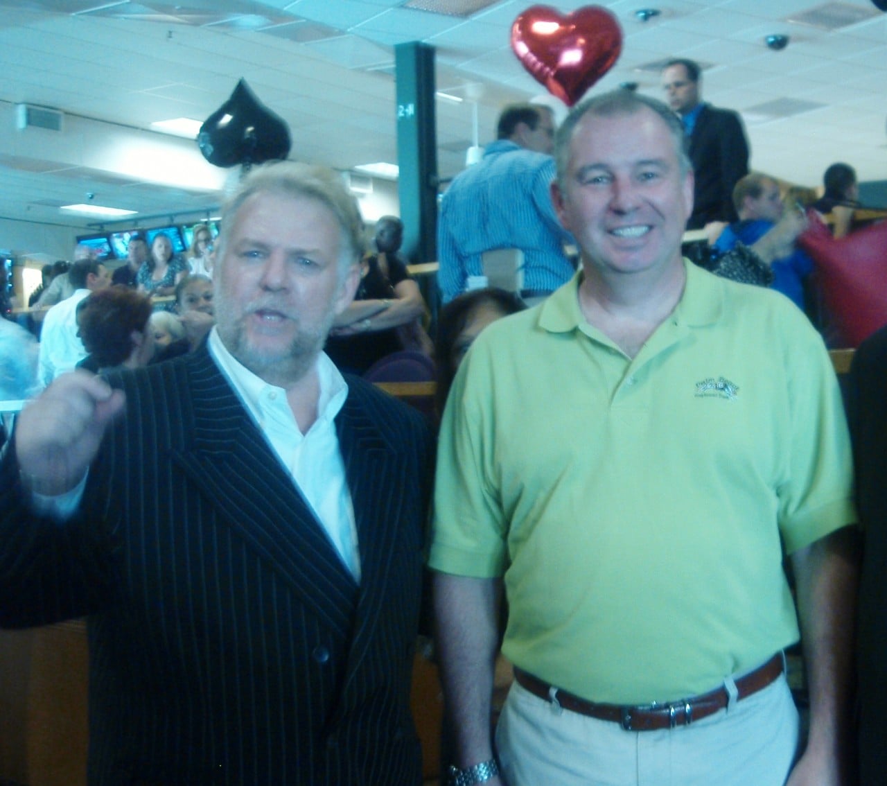 Nolan Dalla (WSOP) and Joe Rooney (Owner of Pittsburgh Steelers) Dalla and Rooney at Palm Beach Kennel Club in 2013