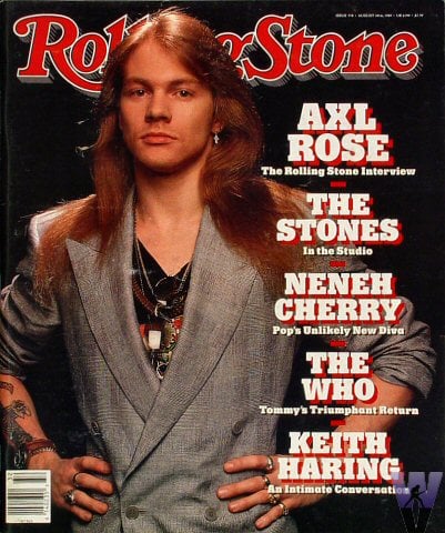 Axl Rose on Cover of Rolling Stone Axl Rose, Rolling Stone Magazine